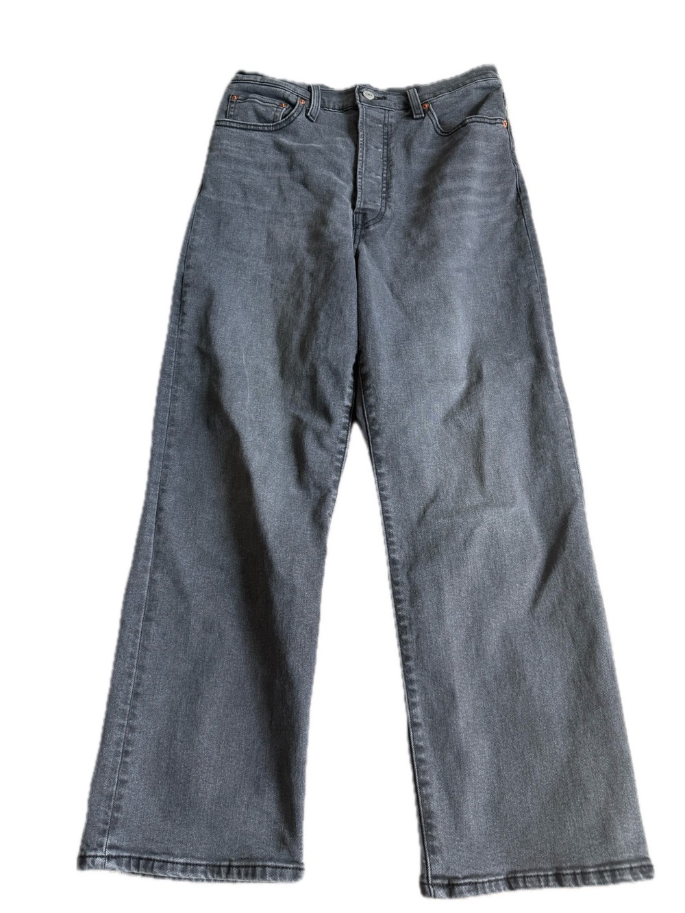 LEVI’S Ribcage Straight Ankle Jeans in Washed Gray